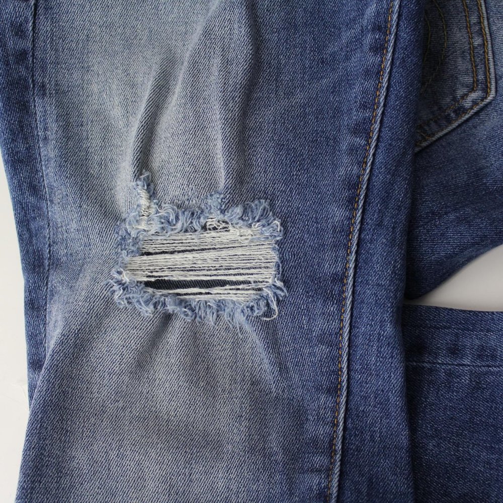 True Religion Halle split hem super skinny distressed jeans blue sz 25 0 - Picture 14 of 14